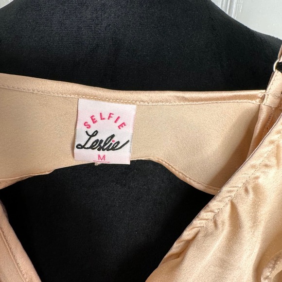 SZ MED-Selfie Leslie Ruffled Romper-champagne color - Picture 8 of 8